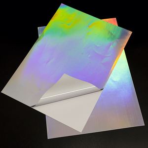 Autocollant en vinyle holographique destructible de haute qualité FX, papier autocollant holographique pour graffiti, feuille de papier coquille d'œuf A4 - Product Image 1