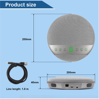 Altavoz de Conferencia USB con 4 Micrófonos en Arreglo Lineal, Verdadero Full-Dúplex, Plug & Play para Reuniones Empresariales en Zoom/Teams/Skype