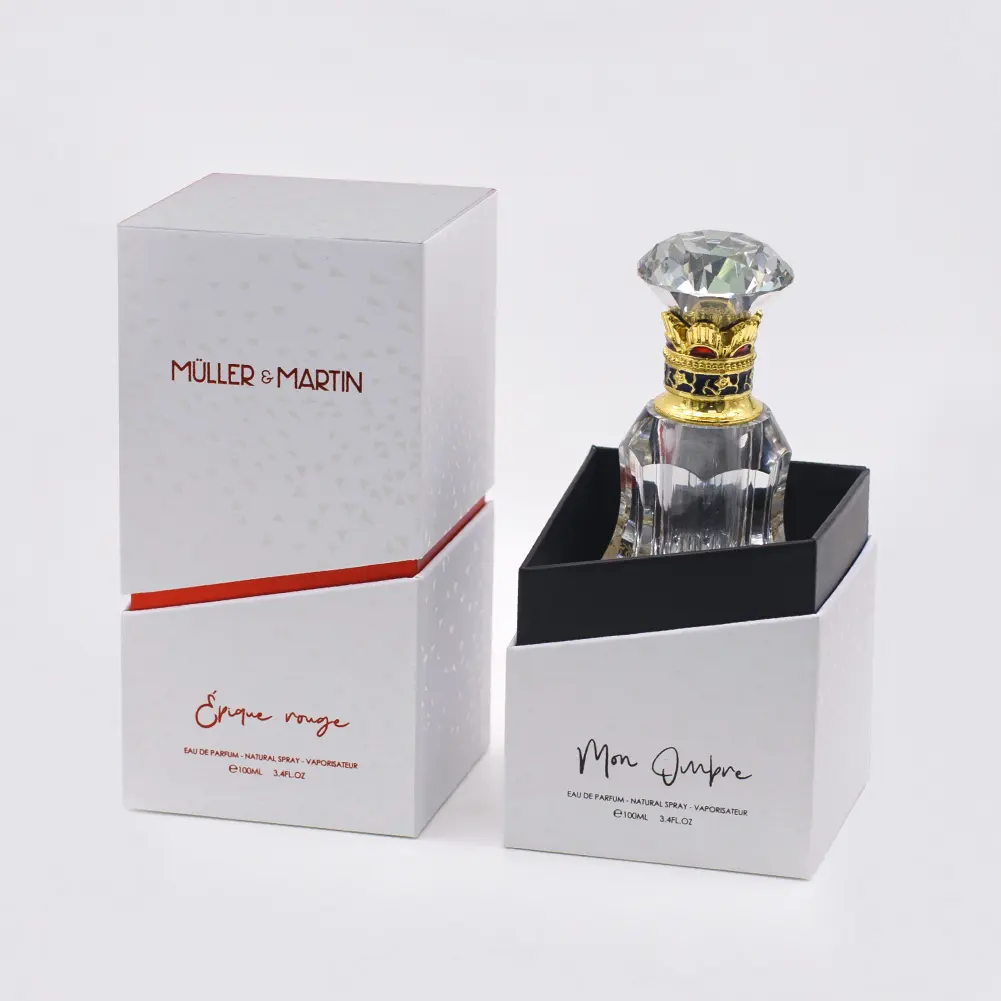 Luxo Personalizado Impressão V Groove Tratamento Reciclado Papel Maquiagem Cosméticos 50ml 100ml Perfume Bottle Embalagem Perfume Box