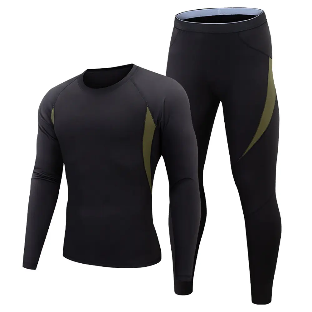 Mens Polyester Lightweight Thermal Underwear Suits Sports Functional Mens' Long Johns Male Slim Fit Quick Dry Trail Riding Sets