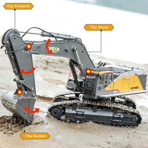 <span class=keywords><strong>Huina</strong></span> <span class=keywords><strong>1592</strong></span> Excavatrice RC Télécommandée en Alliage Métallique 1/14 avec Lumières LED, Jouet d'Ingénierie pour Adolescents - Product Image 4