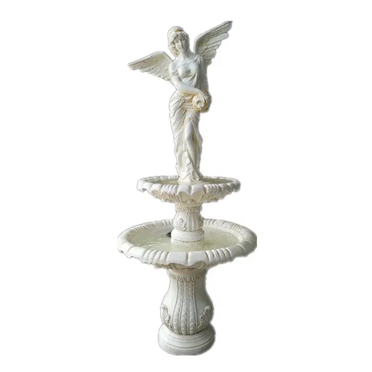New Design White Marble Angel Statue Fountain Garden Fountains Rain Water Fountain