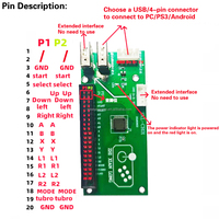 Carte USB sans latence pour 2 joueurs, compatible PC/PS3, pour console d'arcade DIY MAME, avec joystick et bouton SANWA