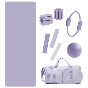 Kit de fitness personnalisé avec logo : poids de cheville en silicone, ballon de yoga, tapis de yoga, bande de résistance, cercle de yoga, anneau de Pilates - Product Image 5