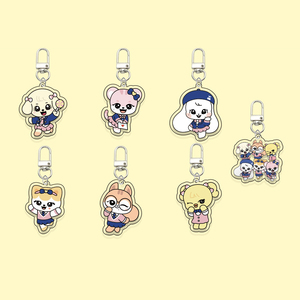 Vente en gros : Nouveau porte-clés et pendentif de sac tendance en plastique acrylique imprimé UV, avec image de groupe de filles Ive version Q style dessin animé - Product Image 1