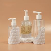 Flacons de shampooing en plastique PET au design unique et luxueux, 300 ml, 400 ml, 500 ml, pour lotion cosmétique, gel douche, soin des cheveux, emballage de flacon