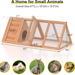 Wooden Rabbit Cage Triangular <b>House</b> Solid Wood Pet <b>Bed</b> For Rabbit Chicken Duck Guinea Pig Nest Outdoor Use - Product Image 5