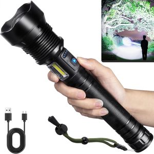 Trung quốc sản xuất Tactical <span class=keywords><strong>Torch</strong></span> 100 lumens không thấm nước <span class=keywords><strong>LED</strong></span> Cắm trại ánh sáng đèn flash cảm ứng & có thể sạc lại xách tay - Product Image 1