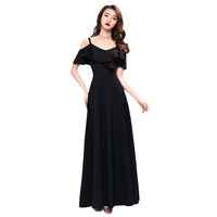 Robe de soirée longue en dentelle à bretelles pour femme S4237L, nouvelle silhouette élégante de style Hepburn, robe de bal de fin d'année