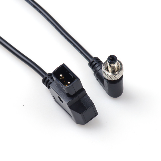 Factory T50 DC5525 90 Degree Right Angled Male with Thread to D-tap Male 17cm PVC Power Cable for Camera