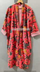 <b>Pink</b> Floral Animal Printed Velvet Eco-Friendly Winter/Spring Women's <b>Wrap</b> Tie Jacket O-Neck Pullover Regular Length Full - Product Image 2