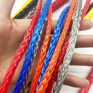 High Strength 6mm Marine Sailing Mooring UHMWPE Rope Hollow 12 Strands Braided UHMWPE Rope