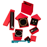 Usine Spot Rouge Ciel Terre Couverture Recyclable Estampage Conception Personnalisée Bijoux Emballage Boîte Cadeau pour Bagues Bracelets Colliers