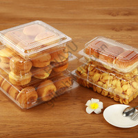 Récipient d'emballage alimentaire transparent en PET à clapet spécial pour boulangerie, boîte à gâteau jetable, boîte à pain à emporter transparente