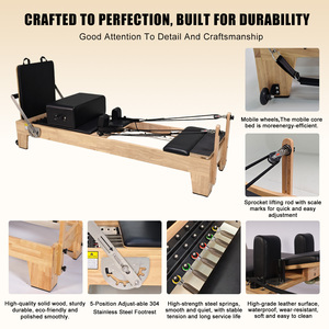 ZENJOY Reformer de Pilates professionnel personnalisé en bois d'érable, directement de l'usine, avec barres de traction en aluminium pour la maison, la salle de sport, le studio, le <span class=keywords><strong>yoga</strong></span> et le Pilates - Product Image 2