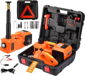 Kit Cric Elettrico per Auto 5 Tonnellate 12V, Cric Idraulico Portatile con Avvitatore a Impatto e Pompa Gonfiagomme con Luci LED - Product Image 1