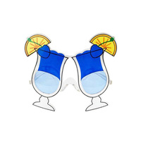 Lunettes de fête hawaïennes Luau pour bal de promo, anniversaire, célébration, avec motifs flamant rose, ananas, cocotier – Articles spéciaux