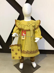 Chemise en popeline de coton style Jhabla avec un nouveau design de sac à main et un pantalon imprimé jersey, robe décontractée pour bébé fille - Product Image 2