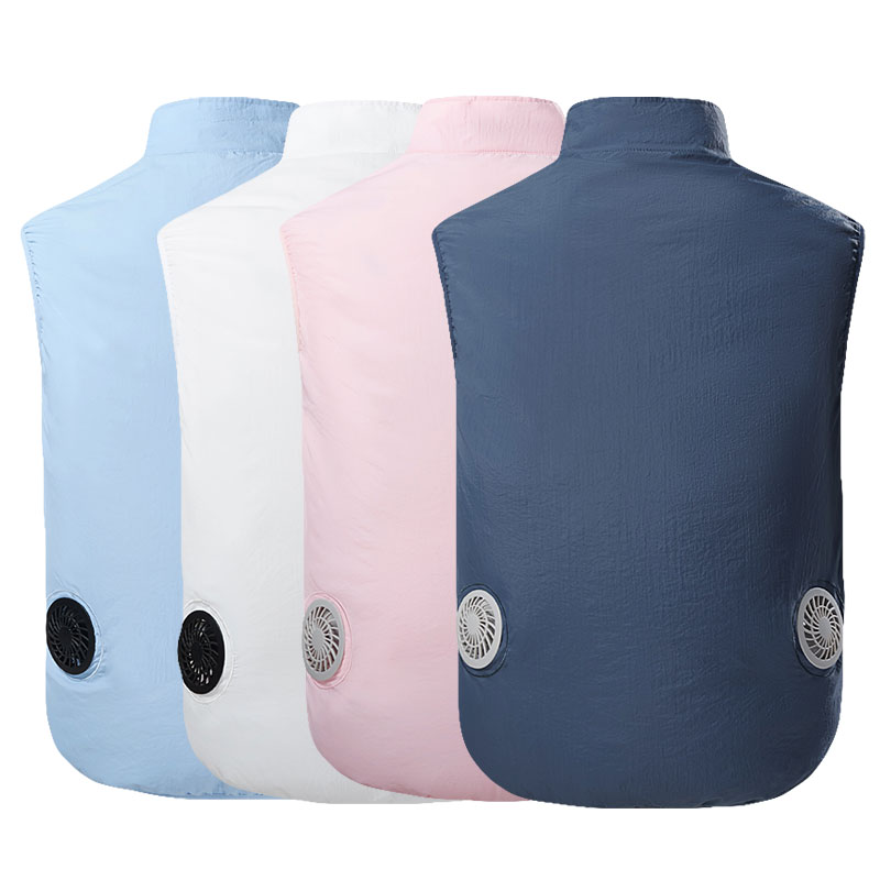 Летняя воздухопроницаемая куртка с 2 вентиляторами, рабочая одежда с регулируемым охлаждением, оснащенная вентилятором