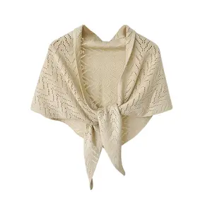 Châle chair en acrylique doux, Triangle pour femmes, en tricot simple, tricoté, uni, style infini