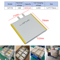 Sel Baterai Laptop Semi-solid State HS 527174 3.8V 4600mAh, 300 Siklus, Garansi 12 Bulan, Bersertifikasi CE MSDS untuk Notebook dan Tablet