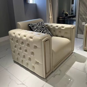 Sofá de cuero de lujo ligero de estilo italiano, combinación de sala de estar, Villa, sofá de sala de estar de gama alta, conjunto de muebles - Product Image 2