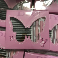 Kit de cils à segments de bricolage personnalisable Extensions de cils en grappe pour particuliers Fan Faux Cils avec emballage de marque privée