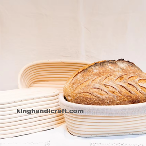 Cesta de Ratán Ovalada Hecha a Mano y Ecológica, Apta para Lavavajillas, para Fermentar Pan, Herramienta Artesanal para Hornear Pan de Levadura - Product Image 5