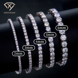 Pulsera de Cadena de Tenis de Plata Esterlina S925 para Hombre y Mujer al por Mayor con Moissanita de Laboratorio VVS Estilo Hip Hop para Regalos - Product Image 1