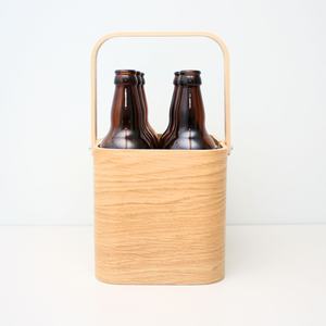 Cesta de madera curvada de nogal para botellas de vino, con asa delgada abierta, grabado personalizado, Vietnam - Product Image 4