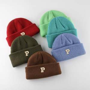 Conception personnalisée de haute qualité Unisexe Hiver Adulte Chaud Casquette Chapeau Broderie Logo Acrylique Crâne Tricoté Cuffed Beanie - Product Image 3