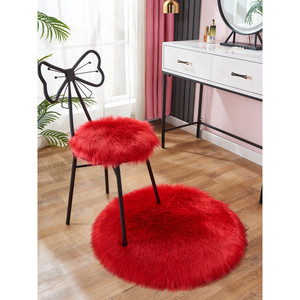 Ensemble de coussins de chaise en peluche rouge, couleur unie, extra doux, pour la décoration de la chambre à coucher, du canapé et des chaises - Product Image 1