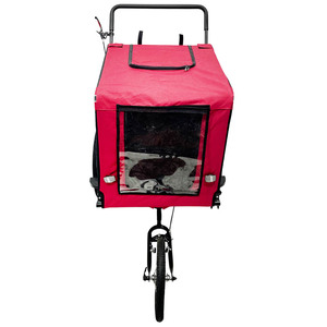 <span class=keywords><strong>Remolque</strong></span> plegable para bicicleta de mascotas, con marco de acero resistente, doble entrada, reflectores - Product Image 5