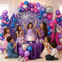 Guirlande de ballons sur le thème de la musique disco avec ballon en feuille d'aluminium étoile irisée pour la décoration murale de fête