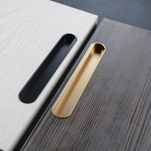 Manija Minimalista Deslizante de Aleación de Aluminio con Diseño Oculto para Puertas de Cocina y Armarios de Dormitorio - Duradera y de Fácil Instalación - Product Image 1