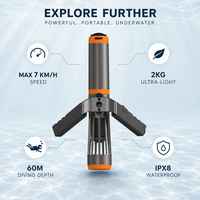 Scooter sous-marin pour la plongée et le SUP, 7 km/h, scooter marin portable de 2 kg, étanche IPX8, profondeur 60 m