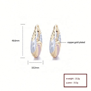 เครื่องประดับทองเคลือบโอโร่ จอยเอเรีย ขายส่ง ต่างหูแบบห่วงสำหรับผู้หญิง ต่างหูแบบห้อย ชุบทอง 18K เครื่องประดับแฟชั่นสำหรับผู้หญิง - Product Image 6
