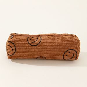 Sac en velours côtelé grande capacité pour pinceaux de maquillage, sac de voyage preppy, pochette souriante, certifié BSCI - Product Image 6