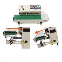 Machine de scellage à bande continue entièrement automatique électrique FR-900X pour films d'emballage plastique, haute efficacité, pour aliments et snacks quotidiens
