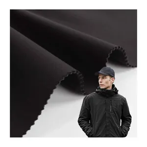 100D环保斜纹纬纱弹力编织软壳TPU与摇粒绒三层面料粘合，用于户外运动