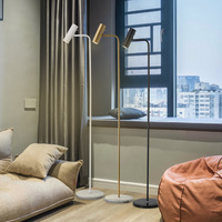 Lampadaire Led en Cristal pour Chambre à Coucher, Lampe de Chevet Moderne Simple Mentale, Haute, LED Fine