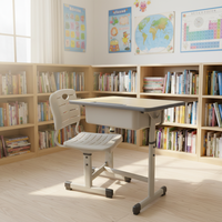 Bureaux et chaises d'école individuels renforcés et épaissis pour les élèves du primaire, ensemble de bureaux et chaises d'étude