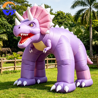 Triceratops Gonflable Géant Violet pour Décoration Extérieure, Jardin, Parc, Fête d'Anniversaire pour Enfants, Événement Commercial