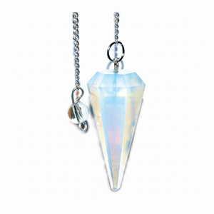Pendule en cristal Opalite à facettes, vente en gros, livré avec pierre de guérison, Chakra - Product Image 1