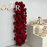 Chemin de table de mariage OLERAY élégant en fleurs artificielles, toucher 3D soyeux, pour revendeurs