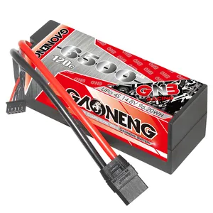 GNB GAONENG เคสแบบแข็งไร้สาย,6500MAH 4S 4S2P 14.8V 120C XT90แบตเตอรี่ LiPo RC 1:8 1/8 RC รถแข่งเรือรถบรรทุก