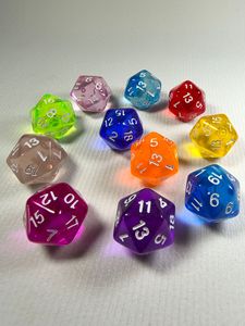 Transparent Bottom 20-Sided Acrylic <strong>Polyhedral</strong> <strong>Dice</strong> Creative Digital Teaching Accessory for Table Games Gambling Plastic - Product Image 5