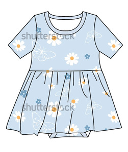 <span class=keywords><strong>Vestito</strong></span> per Bambine in Bambù a Maniche Corte, Nuova Collezione con Stampa Arcobaleno, Tulipani e Farfalle, Morbido e Confortevole per Uso Quotidiano - Product Image 6