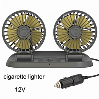 Ventilateur USB portable multifonction à double tête réglable pour l'été, rotation à 360 degrés, ventilateur de refroidissement pour voiture