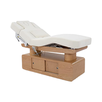 Lit de beauté électrique moderne avec équipement de spa, entièrement chauffé, avec repose-jambes et dossier réglables, table de massage facial à 4 moteurs
